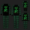 thumbnail image 3 of EYIIYE Family Matching Christmas Pajamas, Elf &Letter Print Long-Sleeved Tops + Plaid Pattern Trousers Glow at Night Sleepwear, 3 of 5
