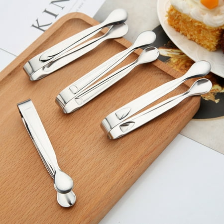 

2Pcs Stainless Steel Coffee Sugar Tongs Barbecue BBQ Clip Clamp Kitchen Tool