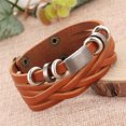 thumbnail image 7 of Yesbay Vintage Men's Women's Faux Leather Multilayer Bracelet Bangle Wristband Jewelry-Brown, 7 of 7