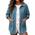thumbnail image 6 of Tqcoqu Women Corduroy Shacket Button Down Loose Long Sleeve Casual Jacket, Button Down Front with Dual Pockets,Women's,Size S-XXXL, 6 of 9