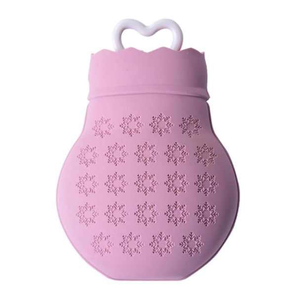 Bonita bolsa de agua caliente de silicona para el invierno, cálida y relajante, para terapia de calor y frío. Púrpura 01