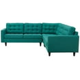 thumbnail image 4 of Modern Contemporary Urban Design Living Room Lounge Club Lobby Sectional Sofa Set, Fabric, Aqua Blue, 4 of 4