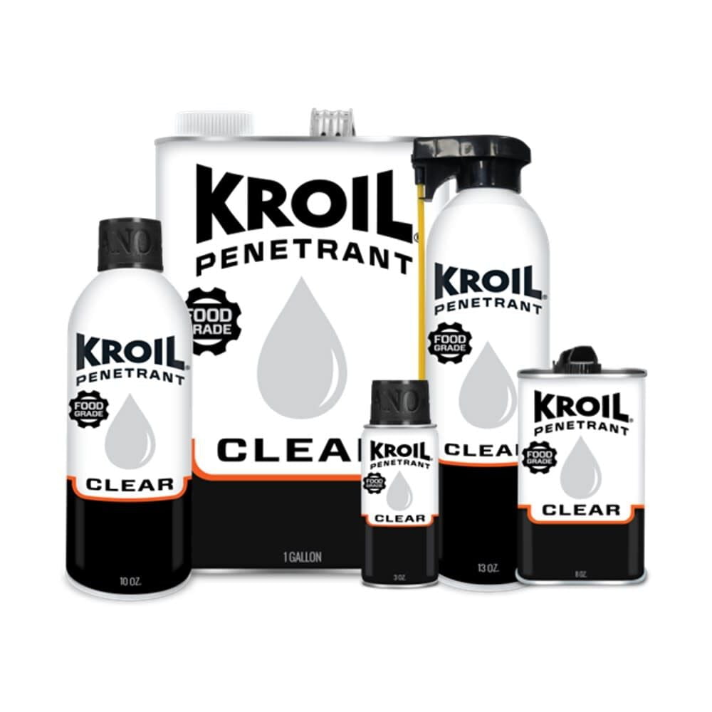 Kroil Clear Food Grade Penetrating Oil SprayTech 360° Nozzle & Straw (Aerosol Spray-13oz Can-Single), Odorless Non-Staining Industrial Rust Penetrant, NSF-H1 Registered, Kosher Certified (CKS132ST)