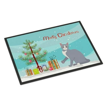 Carolines Treasures CK4743JMAT 24 x 36 in. American Polydactyl No.2 Cat Merry Christmas Indoor or Outdoor Mat