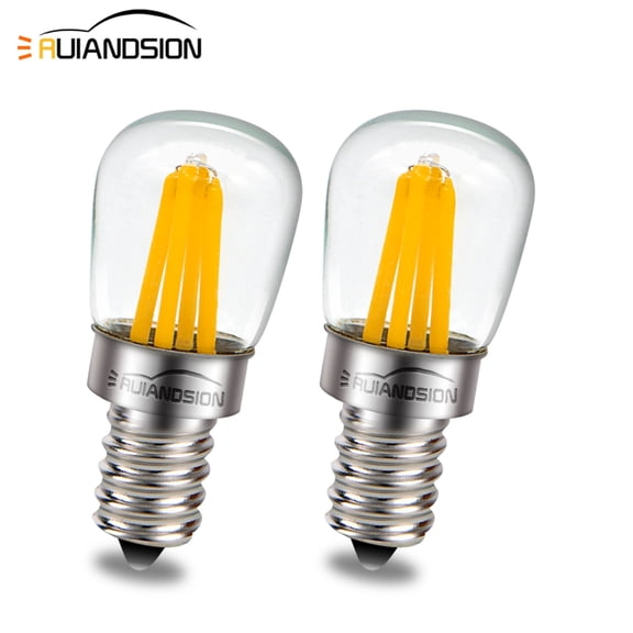 Ruiandsion E12 LED Bulb Warm White 3000K 4 Filament 400LM 2W 110V for Bedroom Lamp Restaurant Holiday Decor,(pack of 2)