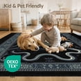 thumbnail image 4 of ODIKA 3'x5' Washable Throw Rug Stain Resistant, Low Profile, Non-Slip Gothic Snake Raven Vine Border Whimsical Mystical Whimsy Tattoo for Entryway, Kitchen, Mudroom, 4 of 7