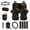 Black and Red - Horse American Flag, variant on DISNIMO Car Seat Cover Full Sets, 15 Pieces, Butterfly Flower Print Front and Back Seat Protector and Steering Wheel Cover Sets, Seat Belt Pads, Rearview Mirror Protector, Wristlet Keychain, Coaster