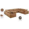 thumbnail image 2 of Meridian Furniture Comfy Cognac Faux Leather Modular Sectional, 2 of 11