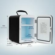 Mini Fridge, 6 Can 4 Liter Portable Electric Cooler, AstroAI Personal Refrigerator Skincare for Bedroom DC/AC, for Gift