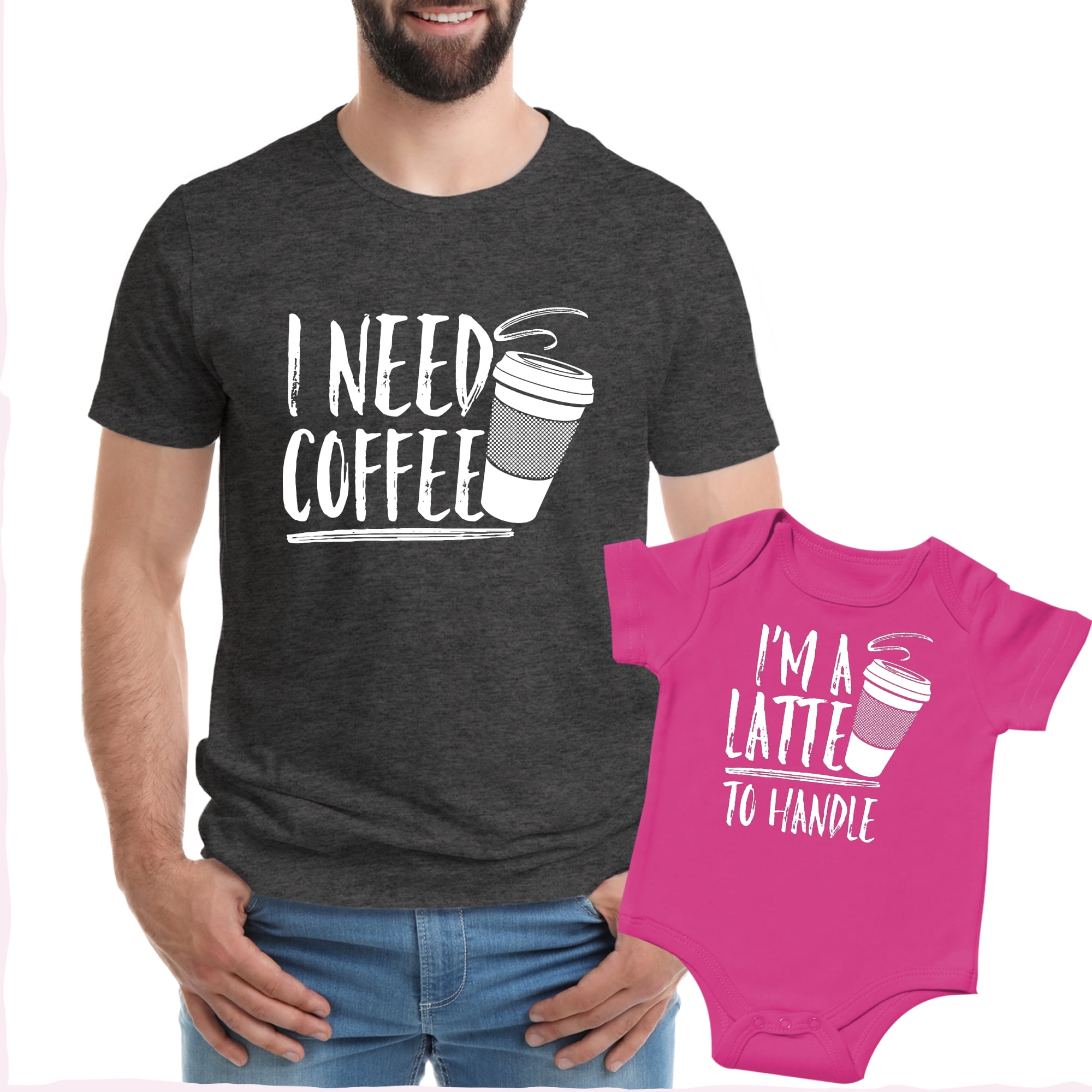 DADDY AND BABY T-SHIRT AND BODYSUIT SET MATCHING TOPS FOR FATHER AN BABY 