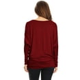 thumbnail image 3 of Women's Boat Neck 3/4 Dolman Sleeve Basic Top Regular & Plus Size Made in USA, 3 of 3