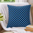 thumbnail image 3 of Pillow Covers 18x18 Set of 2, Blue Black Plaid Throw Pillow Covers Decorative Couch Cushion Cover, Farmhouse Rustic Abstract Checkered Microfiber Soft Square Pillowcases for Bedroom Living Room Sofa, 3 of 9