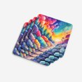 thumbnail image 5 of Colorful Dusty Miller Foam Coaster Set of 4 3.5 in x 3.5 in, 5 of 5