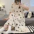 thumbnail image 1 of Camisón de encaje con volantes para mujer, ropa de dormir de estilo coreano, vestido de noche de una pieza, pijama de verano con lazo Floral, ropa de casa de manga corta, 1 of 3