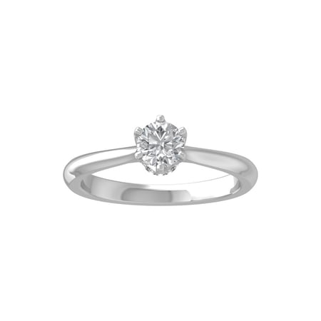 ARAIYA FINE JEWELRY 14K White Gold Lab-Grown Diamond Engagement Ring (1/2 cttw ,D-F Color, VS Clarity) Size 5.5