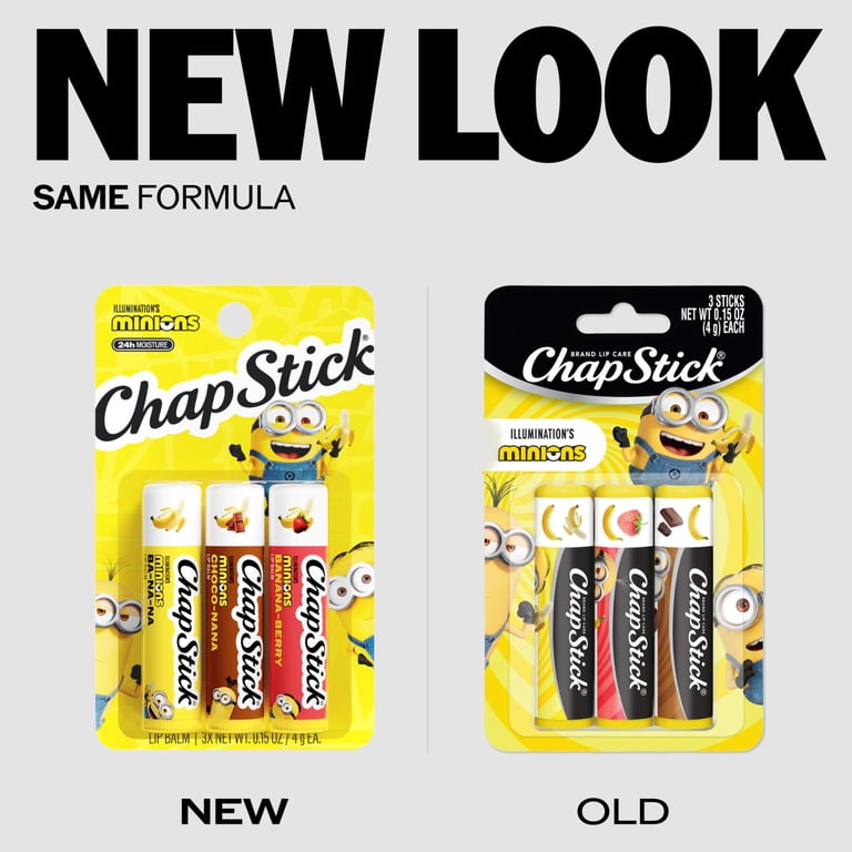 ChapStick Minions Lip Balm Set, Assorted Flavors, Kids Lip Balm, 3