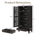 thumbnail image 2 of YIYADO Rustic 55'' Tall Storage Cabinet with Drawer, Decorative 2-Door Carved Wood Accent Cabinet with Solid Wood Legs, High Weight Capacity Sideboard for Living Room, Hallway, Dining Room, Black, 2 of 6