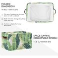 thumbnail image 2 of Large Foldable Storage Bin Tropical Palm Banana Leaves Fabric Storage Baskets Collapsible Decorative Baskets Organizing Basket Bin with PU Handles for Shelves Home Closet-1Pack Decor Gifts, 2 of 7