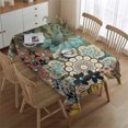 thumbnail image 2 of Vintage Pioneer Flower Collage Rectangle Tablecloth 60"x84",Waterproof Polyester Rectangle Table Cloth, Wipeable Spillproof Polyester Tablecloth for Dining, Camping, Indoor and Outdoor, 2 of 5