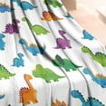 thumbnail image 3 of White Dinosaurs Pattern Blanket,Comfortable Soft Lamb Wool Throw Blanket,All Season,Warm Lightweight Blankets for Sofa Bed Couch Living Room Chair,30"x40", 3 of 4