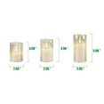 thumbnail image 5 of Stonebriar LED Pillar Candles in Clear Glass Hurricanes — Remote & Timer, Real Wax Flameless Candles for Home Décor, Pack of 3, Assorted Sizes, 5 of 6