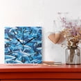 thumbnail image 2 of Blue and Sharks Wall Clock Square Silent Non Ticking Battery Operated Clock for Home Bathroom Kitchen Bedroom Living Room, 2 of 8