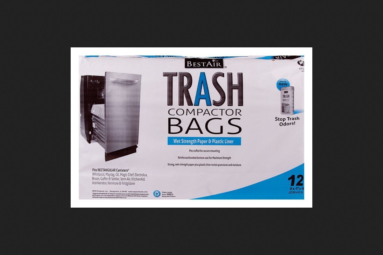Kenmore Trash Compactor Bags Heavy Duty Paper Preformed Fit & Cuffed= 20 Gallon 