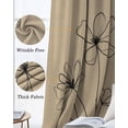 thumbnail image 3 of Black Khaki Blackout Curtains for Bedroom Living Room Darkening Curtains 63 Inches Long Spring Flora Window Curtain 2 Panels Set Thermal Insulated Window Treatment Grommet Drapes 42"x63", 3 of 9