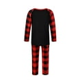 thumbnail image 5 of Liacowi Matching Family Pajamas Sets Christmas PJ's with Merry Christams Letter and Plaid Printed Long Sleeve Tee and Pants Loungewear, 5 of 8