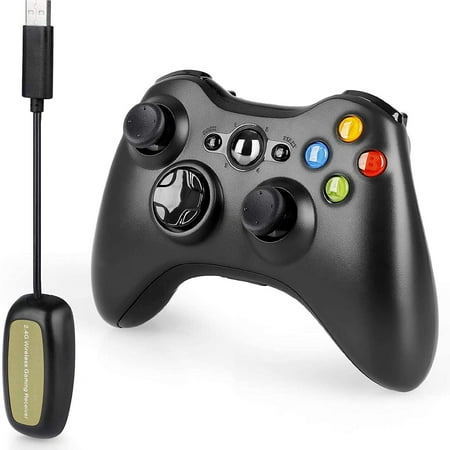 Microsoft Manette sans fil noire Xbox avec Adaptateur PC