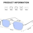 thumbnail image 6 of FEISEDY Fashion Square Aviator Sunglasses Women Men Classic Aviator Metal Frame Candy Color Glasses B1036, 6 of 15