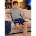 thumbnail image 3 of Beezizac Boys 2-Pack Soft Sleep Shorts Neon Soccer & Glow Soccer Assorted Pajama Bottoms Sizes 10, 3 of 7