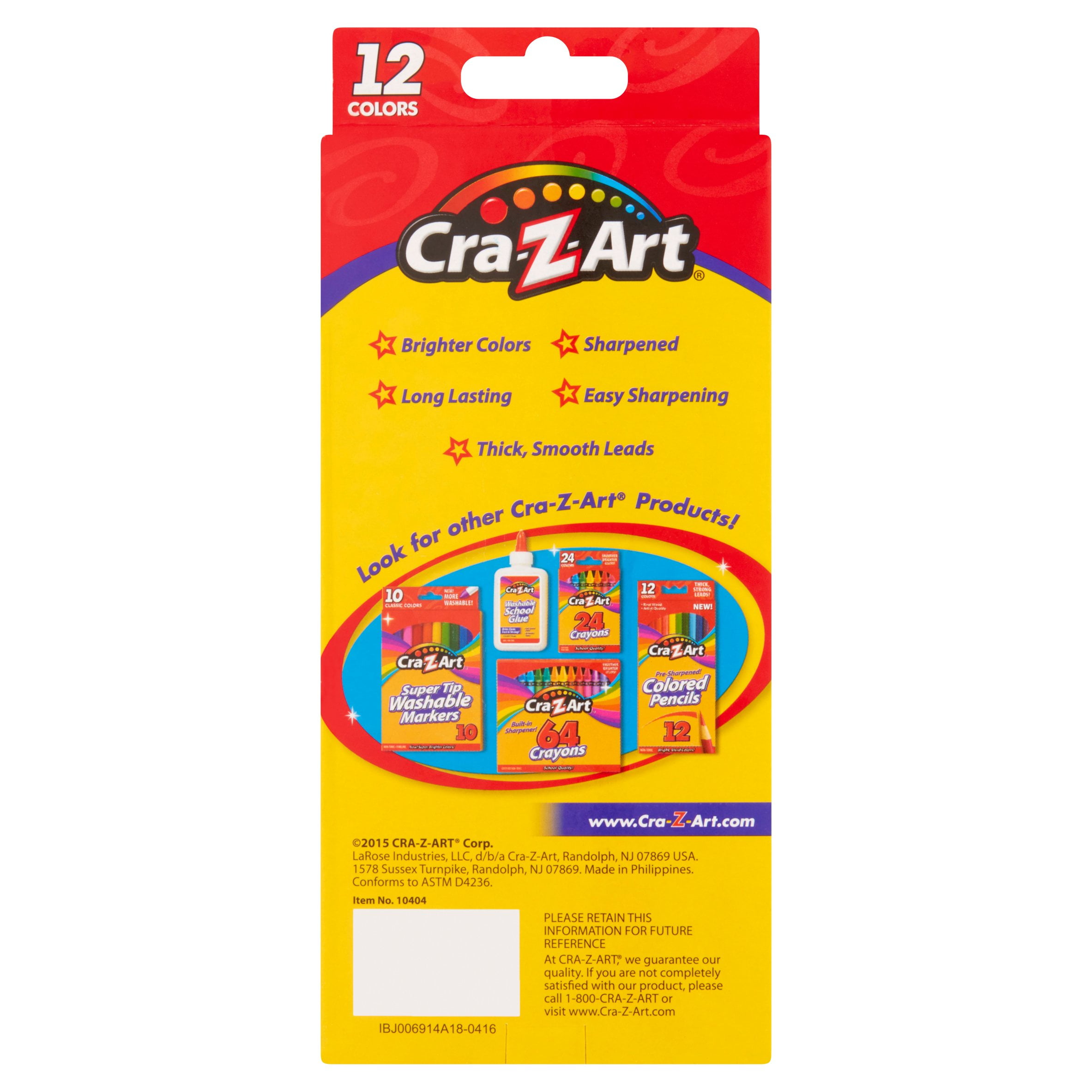 Cra-Z-Art Classic Colored Pencils, 72 Count, Multicolor, Beginner Child to  Adult, Back to School