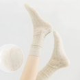 thumbnail image 4 of Women's 3-Pair Ribbed Crew Socks with Embroidered Bow Knit Texture in Neutral Shades for Everyday Wear - Multicolored-A, 4 of 4