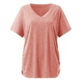 thumbnail image 2 of Sweet Home Farm V Neck T Shirts for Women Short Sleeves Plain Color Soft Loose Fitting Summer Short Sleeve Shirts for Women Pink, 2 of 4