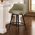 thumbnail image 3 of Amisco Duncan 30 In. Swivel Bar Stool - Beige Fabric / Black Metal, 3 of 7