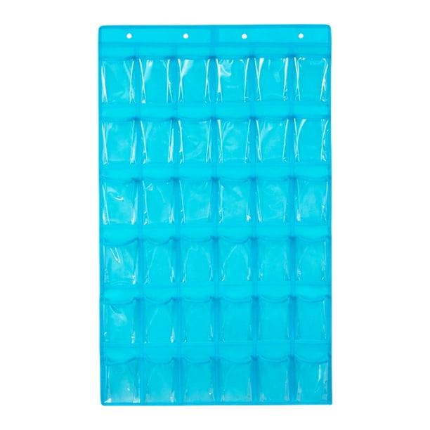 Organizador de tarjetas de bolsillo para el aula, ideal para el aprendizaje de la lectoescritura infantil en el armario. Azul