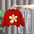 thumbnail image 2 of Toddler Baby Girls Sunflower Clothes Set Long Sleeve Top and Pants 2pcs Outfits Fall Clothes 1-10 Years, 2 of 5