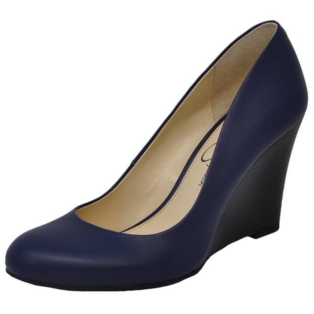 Zapatos de cuña Jessica Simpson Navy para bebé talla 9 M US con tacón de 8.25 cm