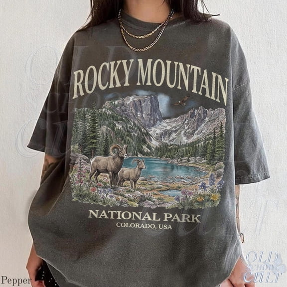 Rocky Mountain National Park Vintage 90s Graphic T-Shirt, Retro Colorado USA Nostalgia Tee, Unisex Cotton T-Shirt, Sizes S-3XL