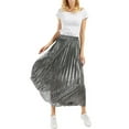 thumbnail image 6 of TWZH Women Slim Fit High Waist Plain A-line Pleated Casual Skirt, 6 of 7