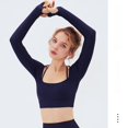 thumbnail image 3 of Traje de Yoga sin costuras para mujer, ropa deportiva ajustada de cintura alta para Fitness, Top corto de manga larga para gimnasio, mallas deportivas, 3 of 5