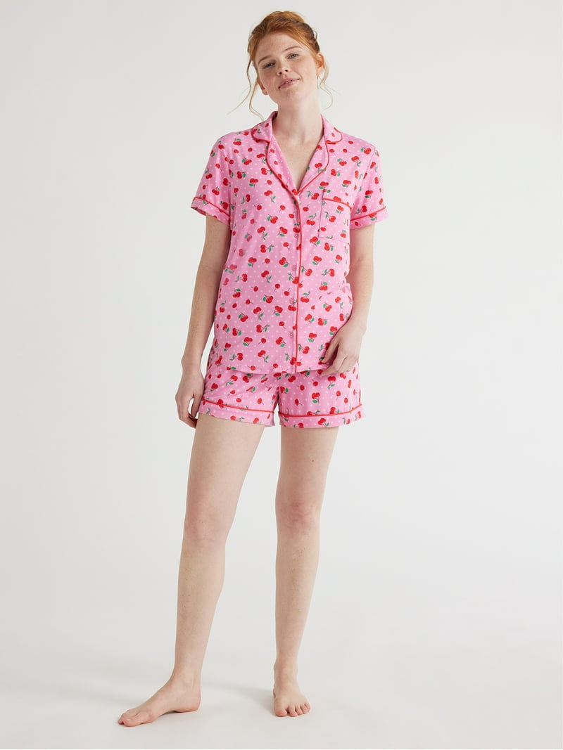 Joyspun Women's Dreamy Soft Collection Notch Collar Top and