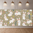 thumbnail image 4 of Adorable Bunny Themed Background Banner with Flower Elements Party Decorations Backdrop for Kids Party Baby Shower Spring Events Photography Props, 4 of 7