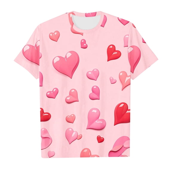 Valentine Day Shirts for Girls Short Sleeve Graphic Tees Crewneck Casual Pullover T Shirts for Girls 8-9 Years