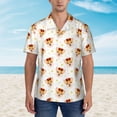 thumbnail image 2 of Pofeuu Funny Corgi Print Hawaiian Shirt for Men Sleeves Casual Button Down Summer Beach Dress Shirts T-Shirts,Medium, 2 of 7