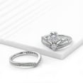 thumbnail image 5 of Bow Jewelry 1.82 Ct Round Cut Moissanite Wedding Ring - 14K White Gold Plated Solitaire Bridal Set for Women - Elegant Split Shank Design for Engagement - A Perfect Gift for Valentine's Day!, 5 of 9