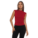 thumbnail image 3 of Tops Cortos Sin Mangas para Mujer, Camisetas Sin Mangas Fruncidas con Cuello Alto, Camisetas para Salir Y2K, Camisetas Ajustadas Lisas. Rojo XXL, 3 of 7