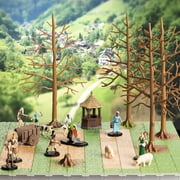 Monster Townsfolk Mini Fantasy Figures - 8pc Peasant Non Player Character NPC Miniatures - 1 Hex-Sized Compatible with DND Dungeons and Dragons, Pathfinder and All RPG Tabletop Games