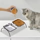 thumbnail image 4 of Plato doble para gato de acero inoxidable | Comedor de comida y agua antideslizante de metal 304, protección de columna inclinada, fácil de limpiar, anti-golpeteo, negro/blanco/azul,, 4 of 6